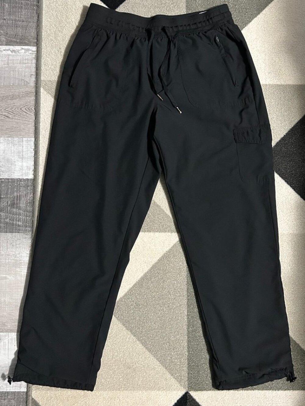 Eddie Bauer Black/PLAID FLEECE-LINED Hiking Outdoor Straight Leg Pants Women's L